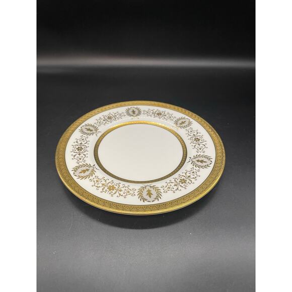 Coalport Lady Anne Bread Plate with Gold Encrusted Bands & Scrolls Bone China - Picture 2 of 6